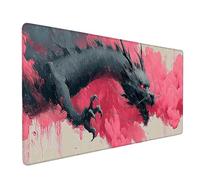 Desk Mat Large 1000x500x3 mm, Red Gaming Mouse Pad Dragon Desk Mat with 3MM Stitched Edges, Non-Slip Rubber Base Mousepad Home Decor for PC, Laptop, Gaming, Office and Home, Gifts for Women -bby2509XS