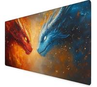 Desk Mat Large 1000x500x3 mm, Red Gaming Mouse Pad Dragon Desk Mat with 3MM Stitched Edges, Non-Slip Rubber Base Mousepad Office Decor for PC, Laptop, Gaming, Office and Home, Gifts for Women -yym09Q4
