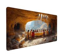 Desk Mat Large 1000x500x3 mm, The Last Supper Gaming Mouse Pad Yellow Desk Mat with 3MM Stitched Edges, Non-Slip Rubber Base Mousepad Desk Decor for PC, Gaming, Office and Home, Gifts -lsy2603F2