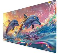 Desk Mat Large 1000x500x3 mm, White Gaming Mouse Pad Dolphin Desk Mat with 3MM Stitched Edges, Non-Slip Rubber Base Mousepad Office Decor for PC, Laptop, Gaming, Office and Home, Gifts -yym250989