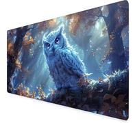 Desk Mat Large 1000x500x3 mm, White Gaming Mouse Pad Owl Desk Mat with 3MM Stitched Edges, Non-Slip Rubber Base Mousepad Office Decor for PC, Laptop, Gaming, Office and Home, Gifts for Women -yym097C