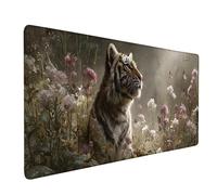 Desk Mat Large 1000x500x3mm, Brown Gaming Mouse Pad Tiger Desk Mat with 3MM Stitched Edges, Non-Slip Rubber Base Mousepad Home Decor for PC, Laptop, Gaming, Office and Home, Gifts for Women -bby2509NU