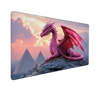 Desk Mat Large 1000x500x3mm, Red Gaming Mouse Pad Dragon Desk Mat with 3MM Stitched Edges, Non-Slip Rubber Base Mousepad Home Decor for PC, Laptop, Gaming, Office and Home, Gifts for Women -bby2509UE