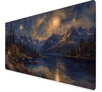 Desk Mat Large 100x50cm, Black Gaming Mouse Pad Forest Desk Mat with 3MM Stitched Edges, Non-Slip Rubber Base Mousepad Office Decor for PC, Laptop, Gaming, Office and Home, Gifts for Women -yym2509PM