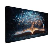Desk Mat Large 100x50cm, Books Gaming Mouse Pad Tree Desk Mat with 3MM Stitched Edges, Non-Slip Rubber Base Mousepad Desk Decor for PC, Laptop, Gaming, Office and Home, Gifts for Women -lsy2603P1