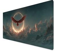Desk Mat Large 100x50cm, Eagle Gaming Mouse Pad Moon Desk Mat with 3MM Stitched Edges, Non-Slip Rubber Base Mousepad Office Decor for PC, Laptop, Gaming, Office and Home, Gifts for Women -yym2509MY