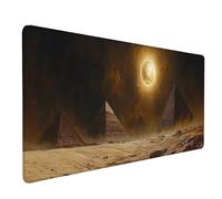 Desk Mat Large 100x50cm, Pyramid Gaming Mouse Pad Yellow Desk Mat with 3MM Stitched Edges, Non-Slip Rubber Base Mousepad Desk Decor for PC, Laptop, Gaming, Office and Home, Gifts for Women -lsy2603T5