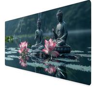Desk Mat Large 1500x800x3 mm, Black Gaming Mouse Pad Zen Desk Mat with 3MM Stitched Edges, Non-Slip Rubber Base Mousepad Office Decor for PC, Laptop, Gaming, Office and Home, Gifts for Women -yym095R