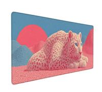 Desk Mat Large 1500x800x3mm, Pink Gaming Mouse Pad Leopard Desk Mat with 3MM Stitched Edges, Non-Slip Rubber Base Mousepad Home Decor for PC, Laptop, Gaming, Office and Home, Gifts -bby2509QA