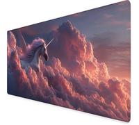 Desk Mat Large 150x80cm, Pink Gaming Mouse Pad Unicorn Desk Mat with 3MM Stitched Edges, Non-Slip Rubber Base Mousepad Office Decor for PC, Laptop, Gaming, Office and Home, Gifts for Women -yym2509U5