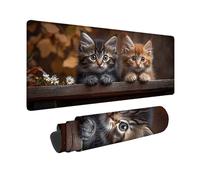 Desk Mat Large 24x12inch, Yellow Gaming Mouse Pad Cat Desk Mat with 3MM Stitched Edges, Non-Slip Rubber Base Mousepad Desk Decor for PC, Laptop, Gaming, Office and Home, Gifts for Women -hjw2601N5