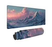 Desk Mat Large 24x12x0.12inch, White Gaming Mouse Pad Mountain Desk Mat with 3MM Stitched Edges, Non-Slip Rubber Base Mousepad Desk Decor for PC, Laptop, Gaming, Office and Home, Gifts -hjw2601PM