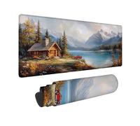 Desk Mat Large 32 x 12in, Autumn Gaming Mouse Pad Landscape Desk Mat with 3MM Stitched Edges, Non-Slip Rubber Base Mousepad Desk Decor for PC, Laptop, Gaming, Office and Home, Gifts -hjw2601L7