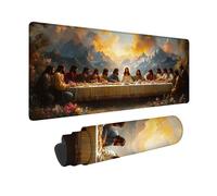 Desk Mat Large 32 x 16in, Yellow Gaming Mouse Pad The Last Supper Desk Mat with 3MM Stitched Edges, Non-Slip Rubber Base Mousepad Desk Decor for PC, Laptop, Gaming, Office and Home, Gifts -hjw2601GF