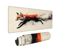 Desk Mat Large 32x12x0.12inch, Animal Gaming Mouse Pad Fox Desk Mat with 3MM Stitched Edges, Non-Slip Rubber Base Mousepad Desk Decor for PC, Laptop, Gaming, Office and Home, Gifts -hjw260108