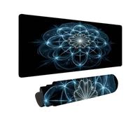 Desk Mat Large 32x16inch, Black Gaming Mouse Pad Mandala Desk Mat with 3MM Stitched Edges, Non-Slip Rubber Base Mousepad Desk Decor for PC, Laptop, Gaming, Office and Home, Gifts for Women -hjw26013W