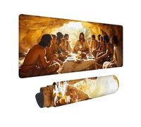 Desk Mat Large 32x16x0.12inch, Yellow Gaming Mouse Pad The Last Supper Desk Mat with 3MM Stitched Edges, Non-Slip Rubber Base Mousepad Desk Decor for PC, Laptop, Gaming, Office and Gifts -hjw260130