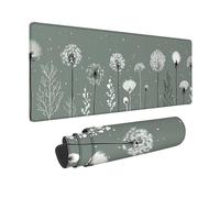 Desk Mat Large 40 x 20in, White Gaming Mouse Pad Flower Desk Mat with 3MM Stitched Edges, Non-Slip Rubber Base Mousepad Desk Decor for PC, Laptop, Gaming, Office and Home, Gifts for Women -hjw2601DE