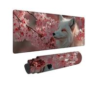 Desk Mat Large 40x20x0.12inch, Pink Gaming Mouse Pad Fox Desk Mat with 3MM Stitched Edges, Non-Slip Rubber Base Mousepad Desk Decor for PC, Laptop, Gaming, Office and Home, Gifts for Women -hjw260156
