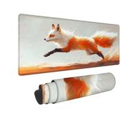 Desk Mat Large 60 x 32in, Yellow Gaming Mouse Pad Fox Desk Mat with 3MM Stitched Edges, Non-Slip Rubber Base Mousepad Desk Decor for PC, Laptop, Gaming, Office and Home, Gifts for Women -hjw2601K2