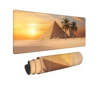 Desk Mat Large 60 x 32in, Yellow Gaming Mouse Pad Pyramid Desk Mat with 3MM Stitched Edges, Non-Slip Rubber Base Mousepad Desk Decor for PC, Laptop, Gaming, Office and Home, Gifts for Women -hjw260195