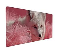 Desk Mat Large 600x300x3 mm, Fox Gaming Mouse Pad Pink Desk Mat with 3MM Stitched Edges, Non-Slip Rubber Base Mousepad Desk Decor for PC, Laptop, Gaming, Office and Home, Gifts for Women -lsy2603FR