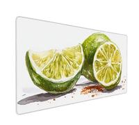 Desk Mat Large 600x300x3 mm, Green Gaming Mouse Pad Lemon Desk Mat with 3MM Stitched Edges, Non-Slip Rubber Base Mousepad Home Decor for PC, Laptop, Gaming, Office and Home, Gifts for Women -bby2509QA