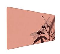 Desk Mat Large 600x300x3 mm, Pink Gaming Mouse Pad Dragonfly Desk Mat with 3MM Stitched Edges, Non-Slip Rubber Base Mousepad Home Decor for PC, Laptop, Gaming, Office and Home, Gifts -bby250903