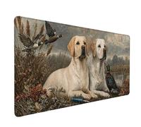 Desk Mat Large 600x300x3mm, Dog Gaming Mouse Pad White Desk Mat with 3MM Stitched Edges, Non-Slip Rubber Base Mousepad Desk Decor for PC, Laptop, Gaming, Office and Home, Gifts for Women -lsy2603WN