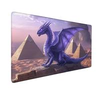 Desk Mat Large 600x300x3mm, Purple Gaming Mouse Pad Dragon Desk Mat with 3MM Stitched Edges, Non-Slip Rubber Base Mousepad Home Decor for PC, Laptop, Gaming, Office and Home, Gifts -bby25094S