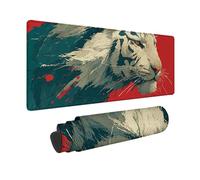 Desk Mat Large 600x300x3mm, Red Gaming Mouse Pad Tiger Desk Mat with 3MM Stitched Edges, Non-Slip Rubber Base Mousepad Desk Decor for PC, Laptop, Gaming, Office and Home, Gifts for Women -hjw26013H