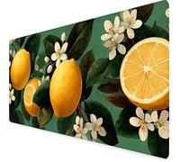 Desk Mat Large 600x300x3mm, Yellow Gaming Mouse Pad Lemon Desk Mat with 3MM Stitched Edges, Non-Slip Rubber Base Mousepad Office Decor for PC, Laptop, Gaming, Office and Home, Gifts for Women -yym0955