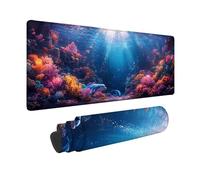 Desk Mat Large 60x32inch, Blue Gaming Mouse Pad Ocean Desk Mat with 3MM Stitched Edges, Non-Slip Rubber Base Mousepad Desk Decor for PC, Laptop, Gaming, Office and Home, Gifts for Women -hjw2601JW
