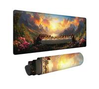 Desk Mat Large 60x32x0.12inch, Dream Gaming Mouse Pad The Last Supper Desk Mat with 3MM Stitched Edges, Non-Slip Rubber Base Mousepad Desk Decor for PC, Laptop, Gaming, Office and Gifts -hjw2601T8