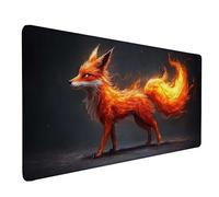 Desk Mat Large 800x300x3 mm, Fox Gaming Mouse Pad Red Desk Mat with 3MM Stitched Edges, Non-Slip Rubber Base Mousepad Desk Decor for PC, Laptop, Gaming, Office and Home, Gifts for Women -lsy26031P