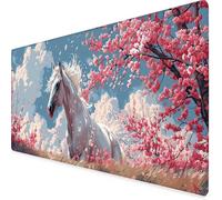 Desk Mat Large 800x300x3 mm, Pink Gaming Mouse Pad Horse Desk Mat with 3MM Stitched Edges, Non-Slip Rubber Base Mousepad Office Decor for PC, Laptop, Gaming, Office and Home, Gifts for Women -yym09EC