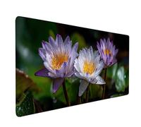 Desk Mat Large 800x300x3 mm, Purple Gaming Mouse Pad Flower Desk Mat with 3MM Stitched Edges, Non-Slip Rubber Base Mousepad Home Decor for PC, Laptop, Gaming, Office and Home, Gifts -bby2509RN