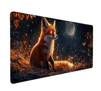 Desk Mat Large 800x300x3mm, Fox Gaming Mouse Pad Yellow Desk Mat with 3MM Stitched Edges, Non-Slip Rubber Base Mousepad Desk Decor for PC, Laptop, Gaming, Office and Home, Gifts for Women -lsy2603T8