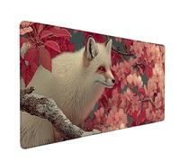 Desk Mat Large 800x300x3mm, Pink Gaming Mouse Pad Fox Desk Mat with 3MM Stitched Edges, Non-Slip Rubber Base Mousepad Home Decor for PC, Laptop, Gaming, Office and Home, Gifts for Women -bby2509Z4