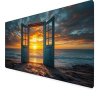 Desk Mat Large 800x300x3mm, Yellow Gaming Mouse Pad Sunset Desk Mat with 3MM Stitched Edges, Non-Slip Rubber Base Mousepad Office Decor for PC, Laptop, Gaming, Office and Home, Gifts -yym2509G4