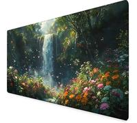 Desk Mat Large 800x400mm, Green Gaming Mouse Pad Fall Desk Mat with 3MM Stitched Edges, Non-Slip Rubber Base Mousepad Office Decor for PC, Laptop, Gaming, Office and Home, Gifts for Women -yym2509K4