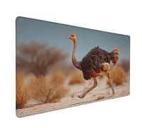 Desk Mat Large 800x400x3 mm, Black Gaming Mouse Pad Ostrich Desk Mat with 3MM Stitched Edges, Non-Slip Rubber Base Mousepad Home Decor for PC, Laptop, Gaming, Office and Home, Gifts -bby2509RR