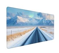 Desk Mat Large 800x400x3 mm, White Gaming Mouse Pad Mountain Desk Mat with 3MM Stitched Edges, Non-Slip Rubber Base Mousepad Home Decor for PC, Laptop, Gaming, Office and Home, Gifts -bby2509H4