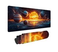 Desk Mat Large 800x400x3mm, Red Gaming Mouse Pad Planet Desk Mat with 3MM Stitched Edges, Non-Slip Rubber Base Mousepad Desk Decor for PC, Laptop, Gaming, Office and Home, Gifts for Women -hjw26013O