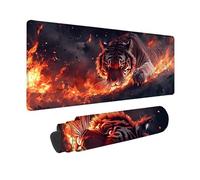 Desk Mat Large 800x400x3mm, Red Gaming Mouse Pad Tiger Desk Mat with 3MM Stitched Edges, Non-Slip Rubber Base Mousepad Desk Decor for PC, Laptop, Gaming, Office and Home, Gifts for Women -hjw260102
