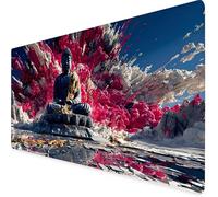 Desk Mat Large 80x30cm, Black Gaming Mouse Pad Zen Desk Mat with 3MM Stitched Edges, Non-Slip Rubber Base Mousepad Office Decor for PC, Laptop, Gaming, Office and Home, Gifts for Women -yym2509J5