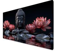 Desk Mat Large 80x30cm, Black Gaming Mouse Pad Zen Desk Mat with 3MM Stitched Edges, Non-Slip Rubber Base Mousepad Office Decor for PC, Laptop, Gaming, Office and Home, Gifts for Women -yym2509Q3