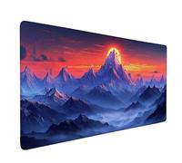 Desk Mat Large 80x30cm, Purple Gaming Mouse Pad Mountain Desk Mat with 3MM Stitched Edges, Non-Slip Rubber Base Mousepad Home Decor for PC, Laptop, Gaming, Office and Home, Gifts for Women -bby2509BI