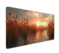 Desk Mat Large 80x30cm, Sunset Gaming Mouse Pad Yellow Desk Mat with 3MM Stitched Edges, Non-Slip Rubber Base Mousepad Desk Decor for PC, Laptop, Gaming, Office and Home, Gifts for Women -lsy2603R8