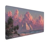 Desk Mat Large 80x30cm, White Gaming Mouse Pad Pyramid Desk Mat with 3MM Stitched Edges, Non-Slip Rubber Base Mousepad Home Decor for PC, Laptop, Gaming, Office and Home, Gifts for Women -bby2509V6